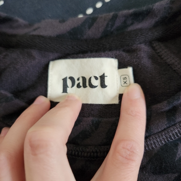 Pact Tonal Zebra Cinch Side Crewneck Sweatshirt Size XS - Picture 5 of 7